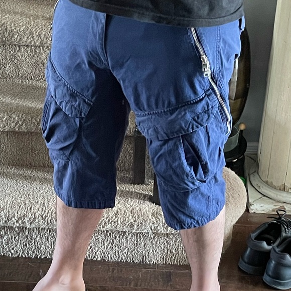 CRAZY DOUBLE ZIPPER ARMANI EXCHANGE A/X RIPSTOP SURF STYLE CARGO SHORTS SIZE 34W - Picture 3 of 13